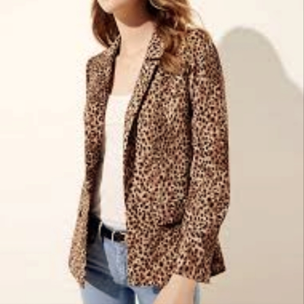 NWT LOFT Leopard Print Open Blazer